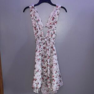 Floral Print V Neck Dress